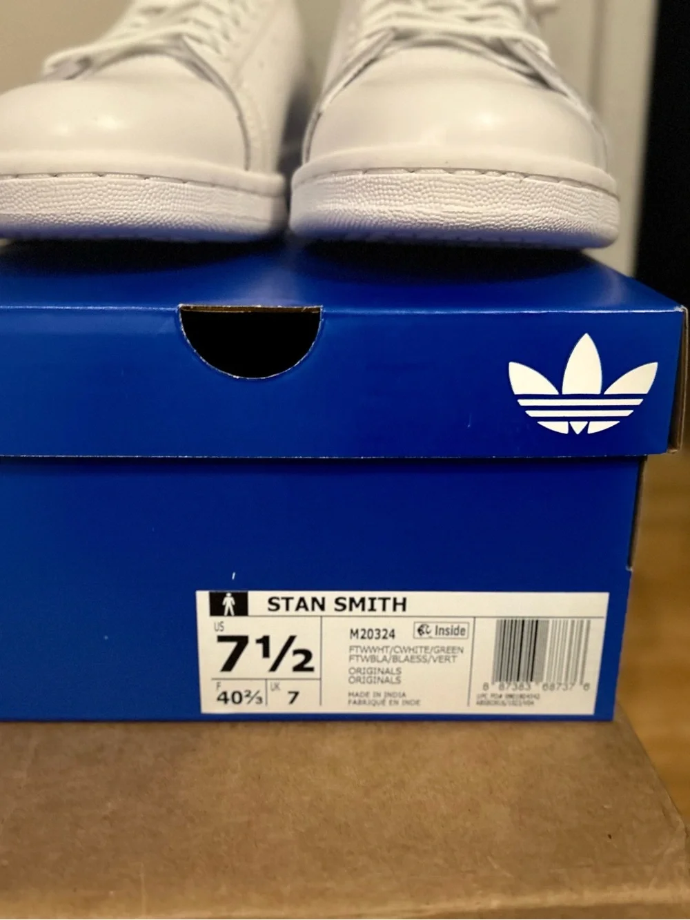 Stan Smith Adidas White Leather Sneakers with Green Heel